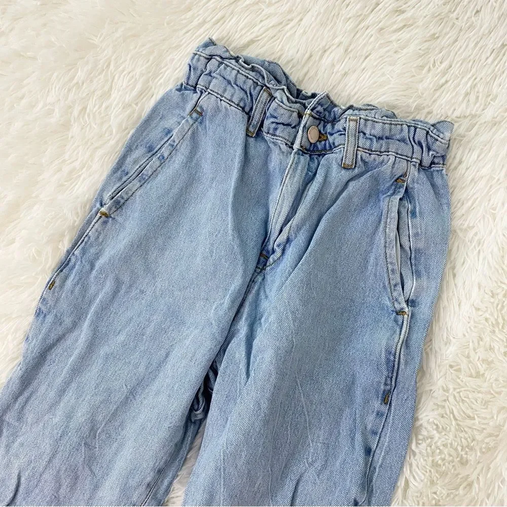 ZARA Baggy Paperbag Denim Jeans - Picture 2 of 6